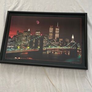 Electric Art New York Brooklyn Bridge Moon Lighted Picture 16 Lights